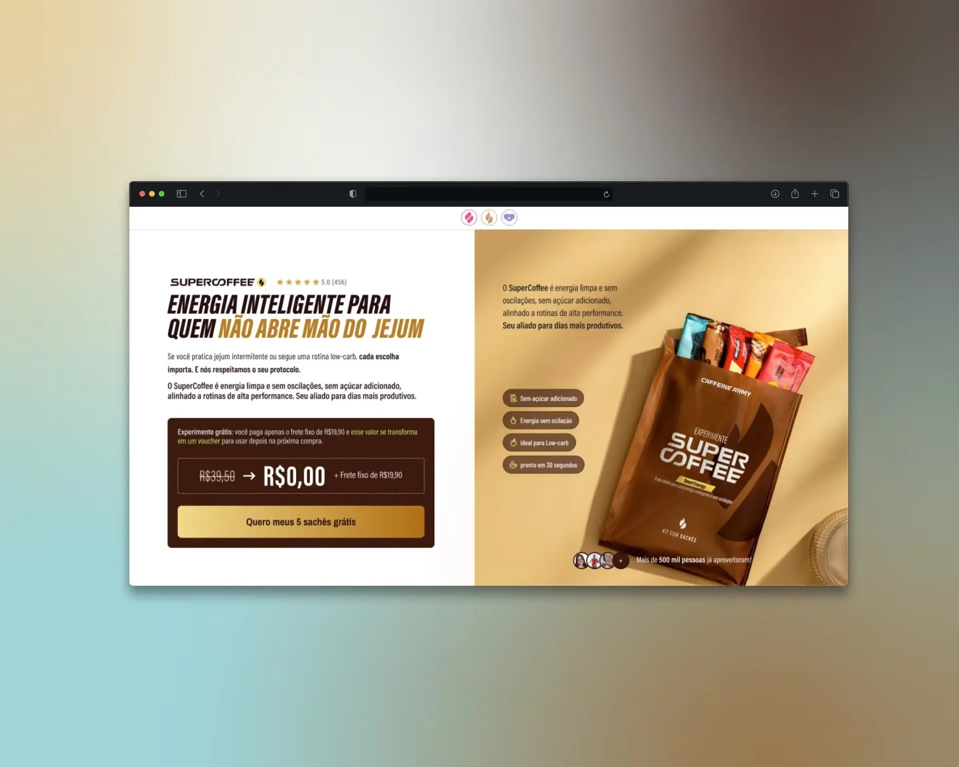 Landing page do SuperCoffee